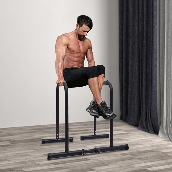 440lbs Adjustable Dip Bar, Heavy Duty Calisthenics Dip Station with Adjustable Parallel Dip Bars, Home Dip Stand Body Press Bar Parallel Bars Dip Equipment for Calisthenics, Strength Training