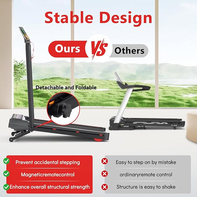Walking Pad with Handle Bar and Incline, 3 in 1 Under Desk Treadmill with Hiking Mode, 2.5HP Low Noise Walking Treadmill Pad with Remote Control,Portable Treadmills for Home Office, Led Display