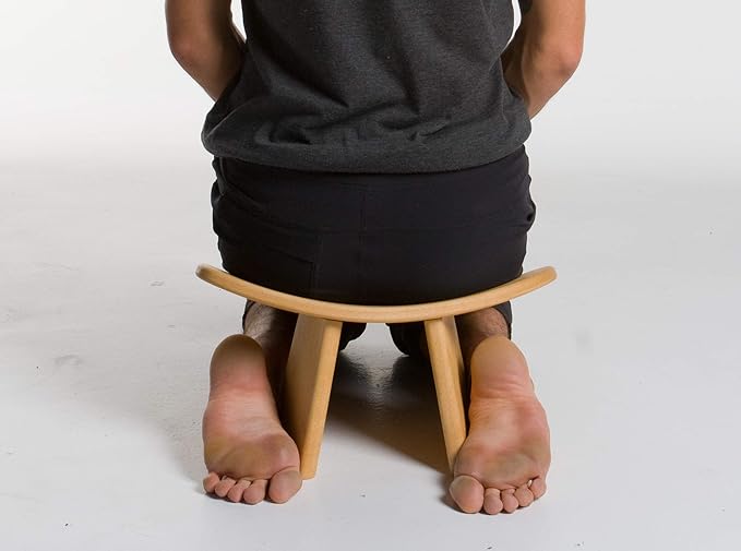 Meditation Bench IKUKO Basic, Preassembled Version, Solid Wood, Locally Handmade Eco Friendly Wooden Kneeling Ergonomic Seiza Seat, Prana Yoga