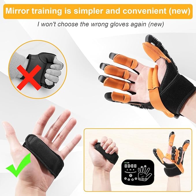 6th Generation Upgrade Rehabilitation Robot Gloves for Stroke Recovery – Hand Weakness & Hemiplegia Home Physical Therapy Device with Mirror Training & Multi-Mode (Left Hand, S)