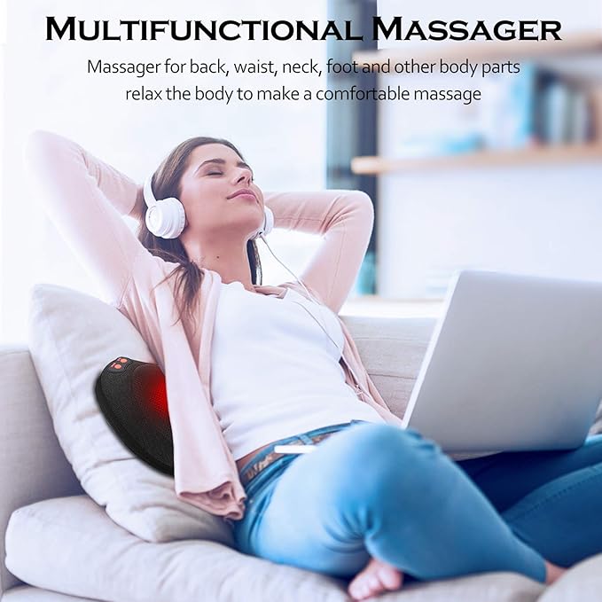 Papillon Back Massager with Heat,Shiatsu Neck Massager Pillow for Back,Neck,Shoulder,Foot & Lower Back Pain Relief,Electric Kneading Massager, Gifts for Women/Men/Dad/Mom/Fathers Day/Mothers Day