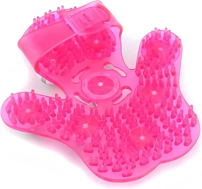 Hand-Shaped Massage Ball Gloves, Featuring 9 * 360° Rotating Metal Balls That fit The Natural Curvature of The Palm, are Suitable for Full-Body Care and can Relieve Fatigue. (Pink)