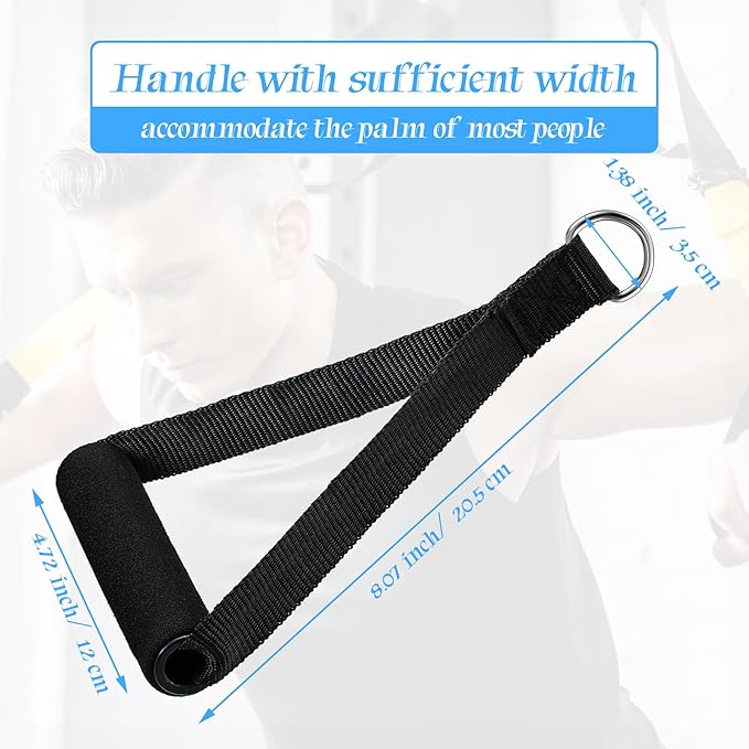 Sumind 16 Pcs Gym Exercise Handles Replacement Cable Machine Attachments for Home Gym Equipment Pulley System Resistance Bands, Strength Trainer, Heavy Duty Workout Handles