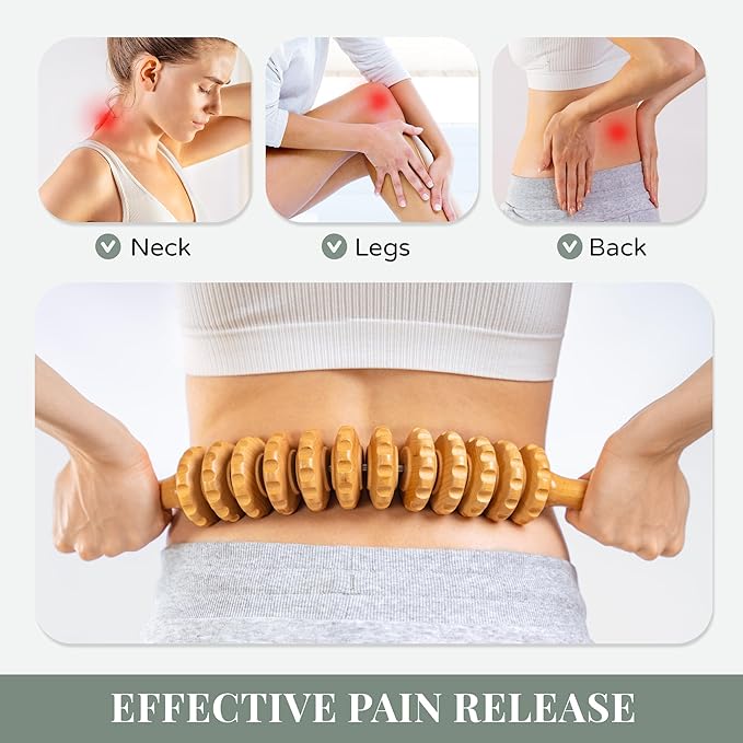 4PCS Wood Therapy Massage Tools Set for Comfort, Body Sculpting, Lymphatic Drainage, and Muscle Pain Relief