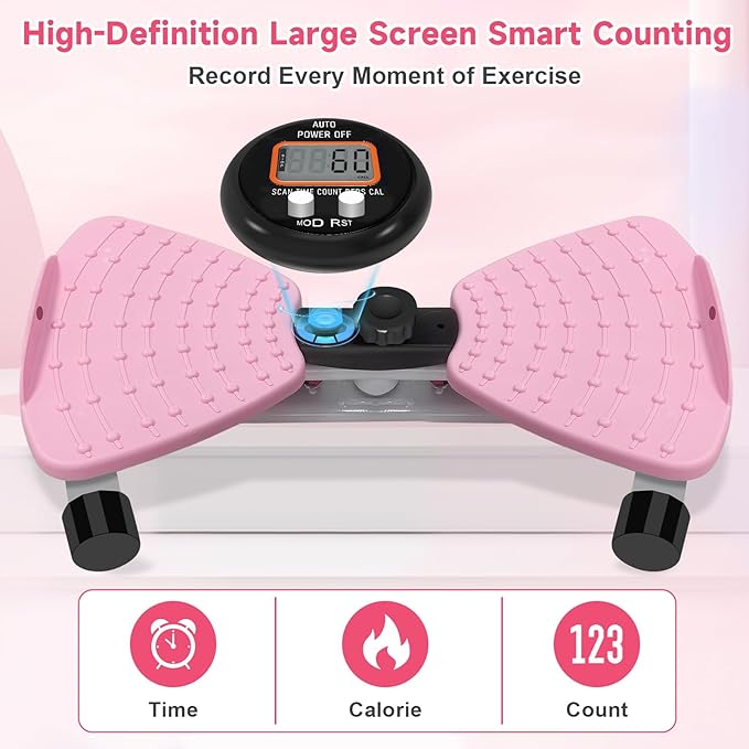 HEH Waist Twister Machine Exercise, Adjustable Ab Twister Board with Digital Display, Waist Twister with 5 Resistance Bands, 450lbS Capacity & 20dB Ultra-Quiet, Anti-Slip Home Gym Workout Equipment for Men Women