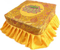 Kneeling Stool Floor Seat with Detachable Washable Cover for Adults Nonslip Meditation Bench Tatami Seat for Yoga Prayer Home 18.50x18.50x9.84inch- Yellow Set
