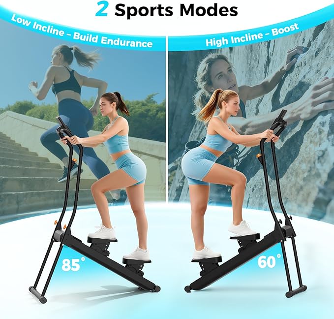 ERGOLIFE Stair Stepper with 6-Level Adjustable Resistance, 350lbs Upgrade Foldable Stairmaster Machine for Home Gym Workout, Cardio Stair Climber with Low Noise
