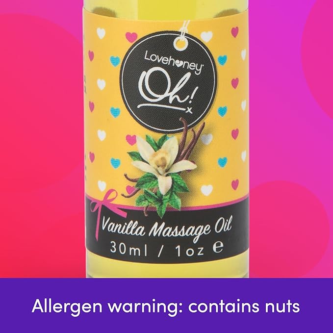 Lovehoney Vanilla Massage Oil - Infused with Essential Oils - Vegetarian Friendly - 1oz