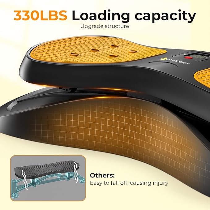 OWLSKY Balance Board,with Resistance Bands, Portable Balance Trainer Featuring LCD Monitor, 330 lbs Capacity Ski Machine for Full Body Workout Orange
