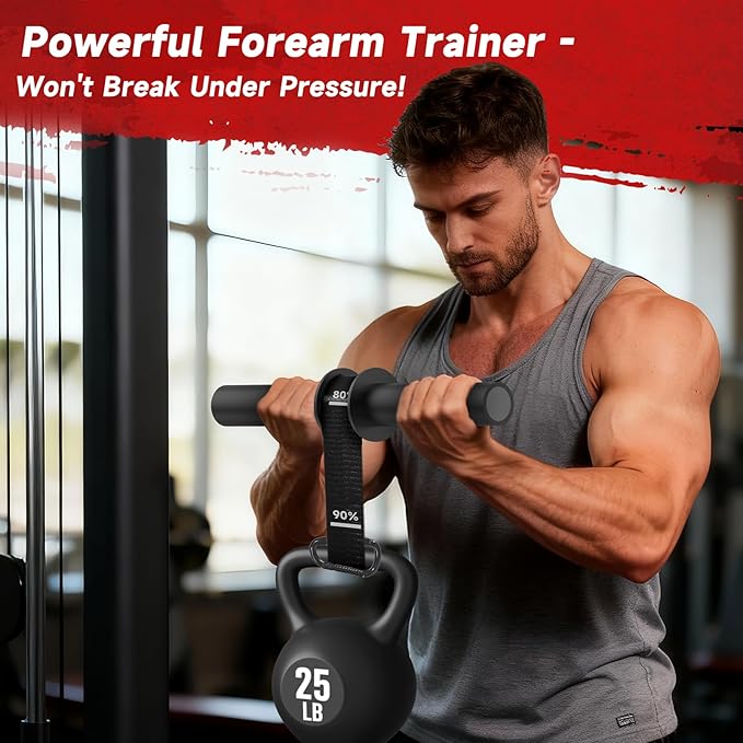 FitBeast Wrist Roller Forearm Trainer, Adjustable Strap Forearm Blaster for Grip Strength & Wrist Workouts