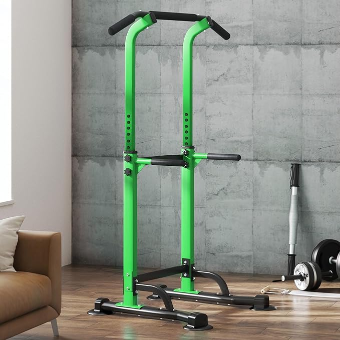 SogesPower Power Tower Dip Station Pull Up Bar for Home Gym Adjustable Height Strength Training Workout Equipment,Pull Up Bar Station
