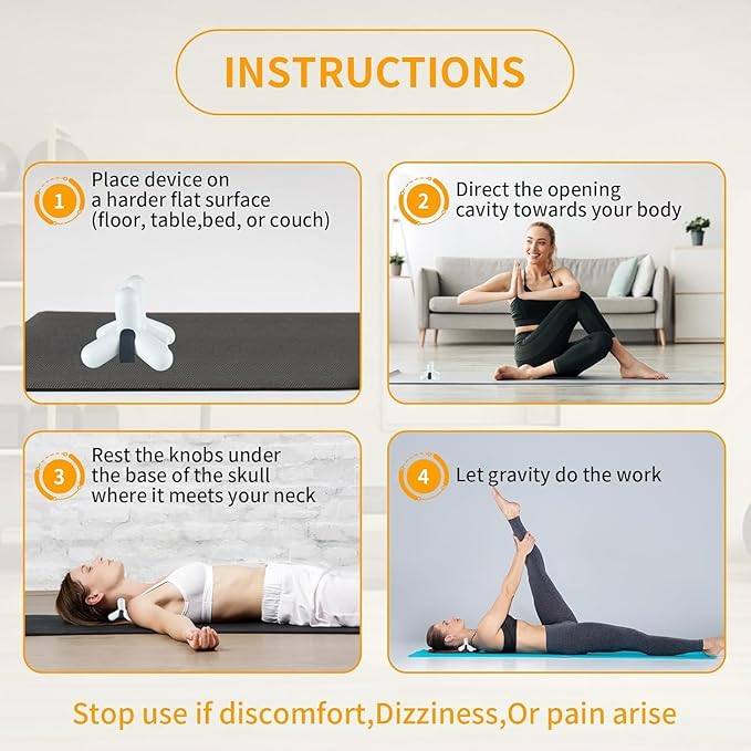 Docemel Occipital Release Tool,Neck Massager and Shoulder Trigger Point Massager for Headache Relief,Deep Tissue Trigger Point Massage Tool with Acupressure Design Targeting Hard-to-Reach Muscles