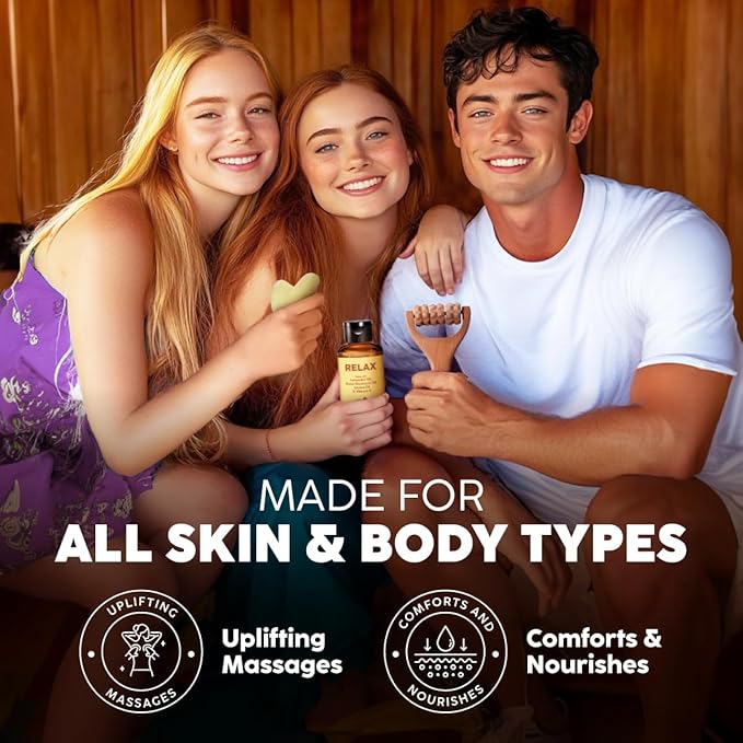 KUKKA Relax Massage Oil - 3.38 Fl Oz - Enhances Relaxation and Comfort for Bliss - Lavender Massage Oil for Massages Deepens Connections for Moments of Comfort - Natural Ingredients and Non-Greasy