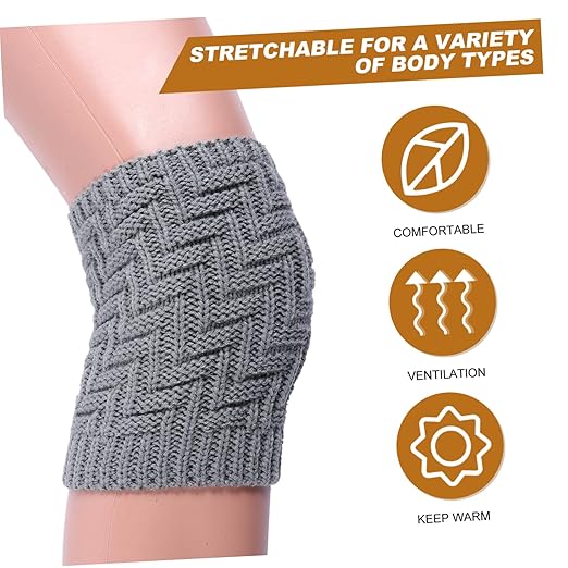1pair Non-slip Knee Pad Support Protector Thickening Warm Knee Sleeve for Outdoor Home and Office Use Delicate Compression Wrap for Joint Protection and Injury Prevention