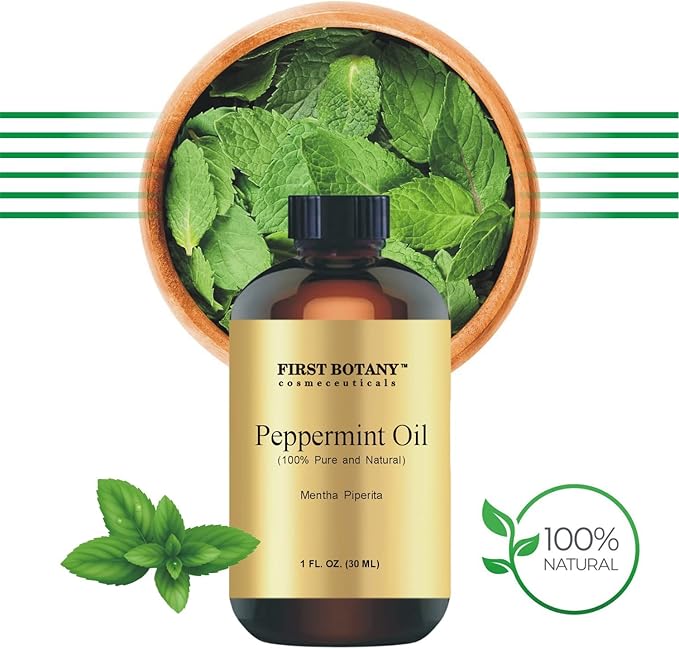 First Botany, 100% Pure Peppermint Oil - Premium Peppermint Essential Oil for Aromatherapy, Massage, Topical & Household Uses - 1 fl oz