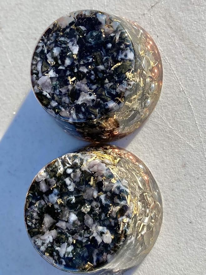 Indigo Gabbro Merlinite Orgone Generator Energy Accumulator 528Hz/7.83Hz/Advance Harmonics Many Beautiful Ingredients and Colors! (Indigo Gabbro Merlinite)