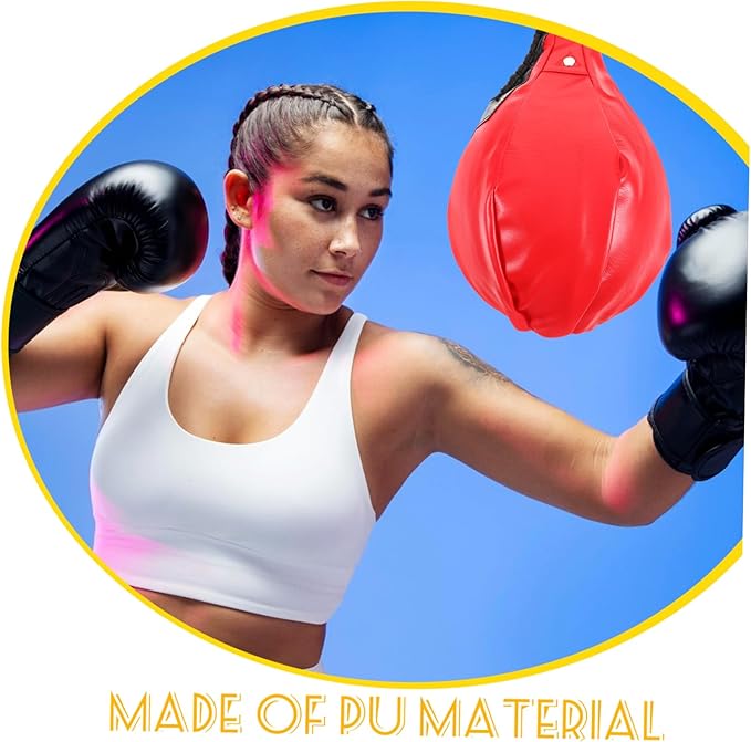 Happyyami Pyramid Boxing Speed Ball Reaction Training Equipment for Home Use Sturdy Synthetic Leather Adjustable Height for Men and Teens Improves Hand-Eye Coordination