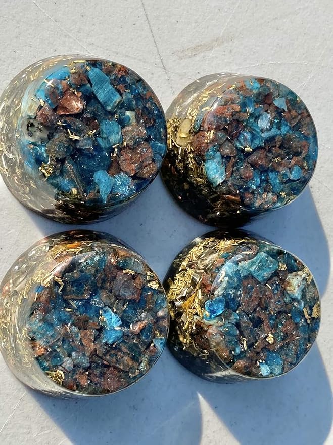 Blue Apatite Orgone Generator Energy Accumulator 7.83Hz/432Hz/528Hz/Advance Harmonics Many Beautiful Ingredients!! (Blue Apatite)