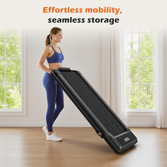 NEWBULIG Walking Pad Under Desk Treadmill, Portable Compact Electric Walking Treadmill with Remote Control for Home Office, Quiet Fitness Machine