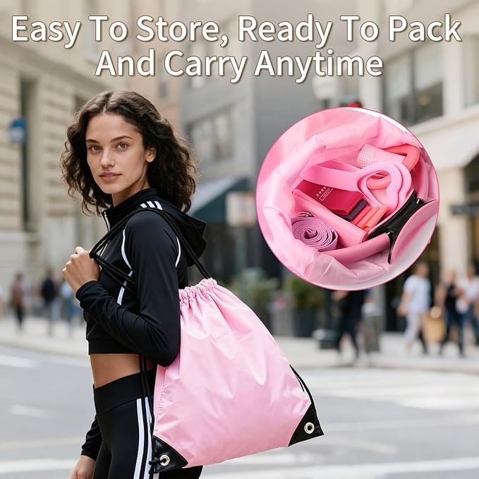 Home Pilates Essentials Kit for Women，Pilates Ring and Ball Magic Circle Booty Bands 8 Resistance Band Toning Fitness Essentials Starter Set Accessories(Pink)
