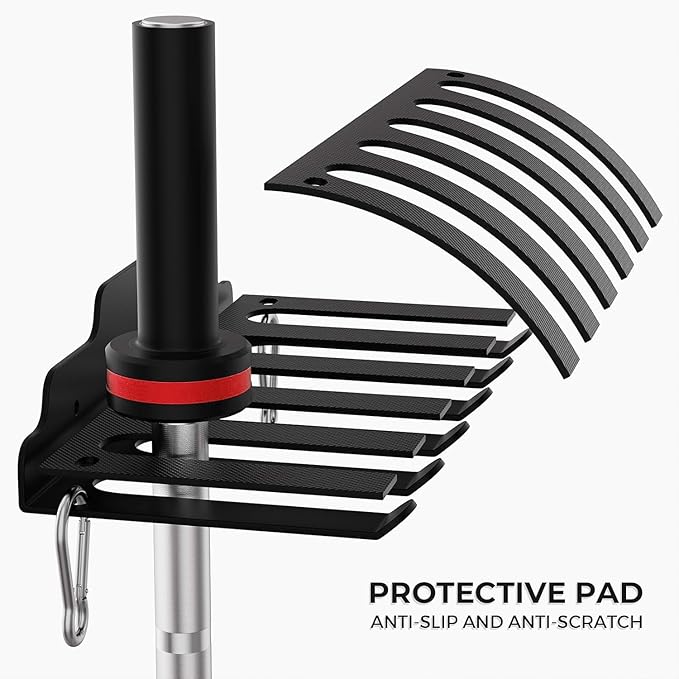 Barbell Wall Holder,Single Barbell wall Mount Hanger,Garage Gym Bar Wall Rack,Vertical Olympic Hanger wall Mount Rack,Space Saving Gym Accessory,Holds Under 33mm Bar Size(Black)