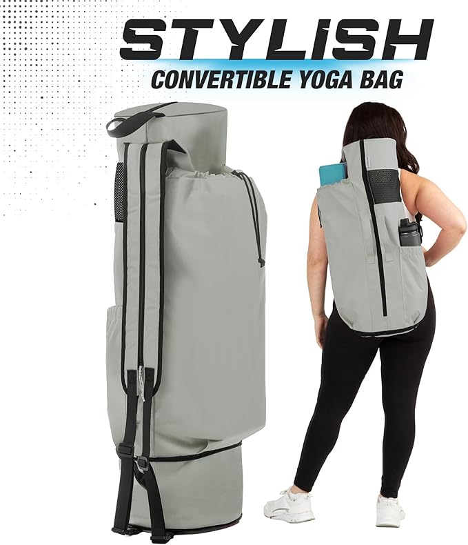 MAGNILAY Yoga Mat Bag - for Women and Men, Yoga Mat Carrier, Fits Mats Blocks and Accessories for Workouts, (32”L)