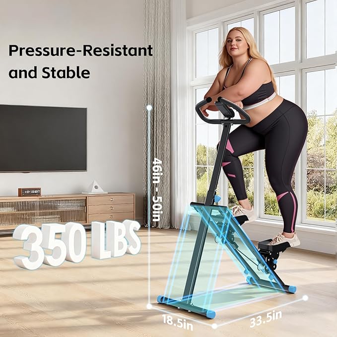 Stair Stepper for Home, Stair Master for Exercise at Home Folding Stair Stepper for Full-Body Workout Compact Stair Climber with Resistance/Phone Holder/Adjustable Handlebar & Pedals