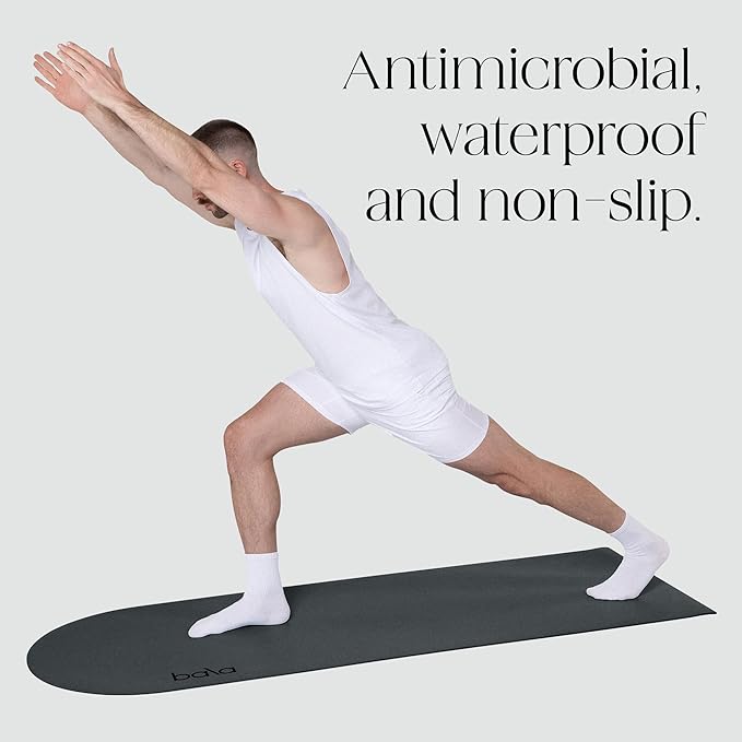Bala Yoga Mat for Home Gym - Non Slip Exercise Mat for Home Workout, Stretching, Pilates, Aerobics & Floor & Fitness Work Out - Indoor Exercising Mat