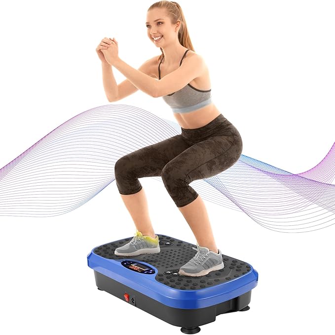 Arlopu 3D Vibration Plate Exercise Machine, Full Body Workout Vibration Platform for Weight Loss & Lymphatic Drainage, Shake Fitness Platform with Loop Bands for Women Men