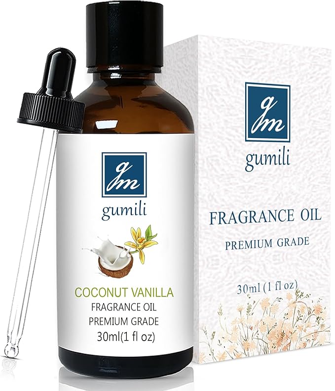 Coconut Vanilla Fragrance Oil, Perfume Oil, Home Scent Oils for Soaps, Candle Making, Dryer Balls, Diffusers, Laundry, Slime -1 oz /30ml