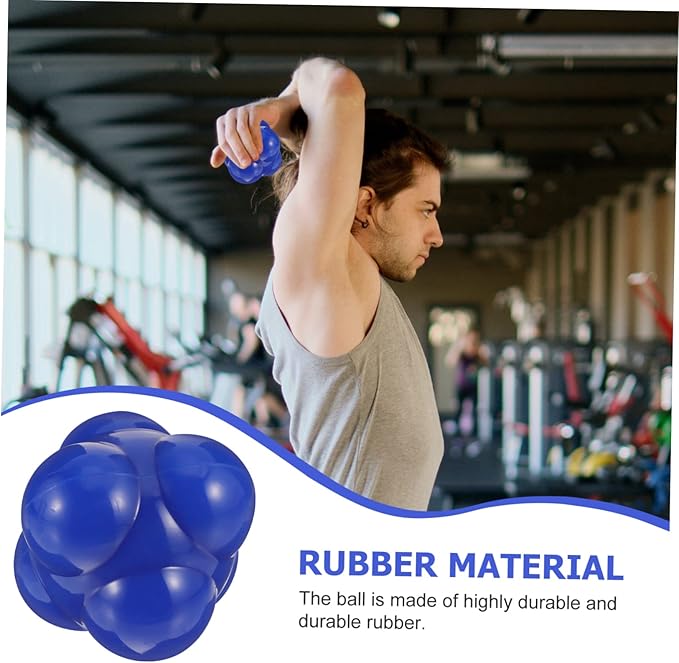 Kisangel Hexagonal Agile Training Ball for Fitness and Sports Large Blue Reaction Ball for Hand Eye Coordination Agility Improvement Myofascial Release Exercise Equipment