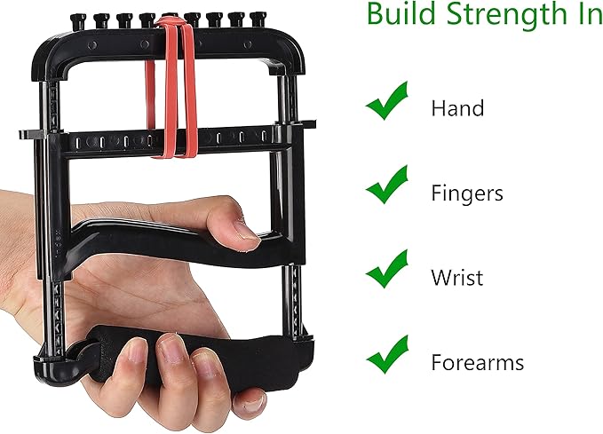 Hand Exerciser,Finger Exerciser and Hand Strengthener for Hands,Finger,Wrist,Forearms and Thumbs Therapy,Black
