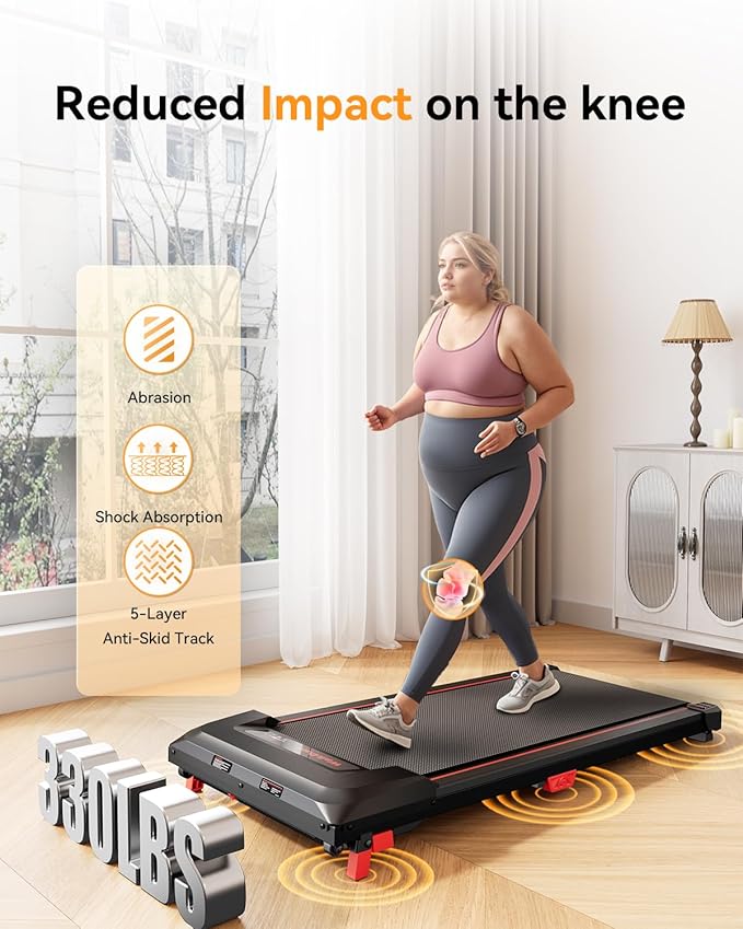 Walking Pad, Incline Walking Pad Treadmill, Under Desk Treadmills 265 Lbs Capacity, 2.5HP Low Noise Portable Running Machine for Home and Office, with LED Display, Remote Control