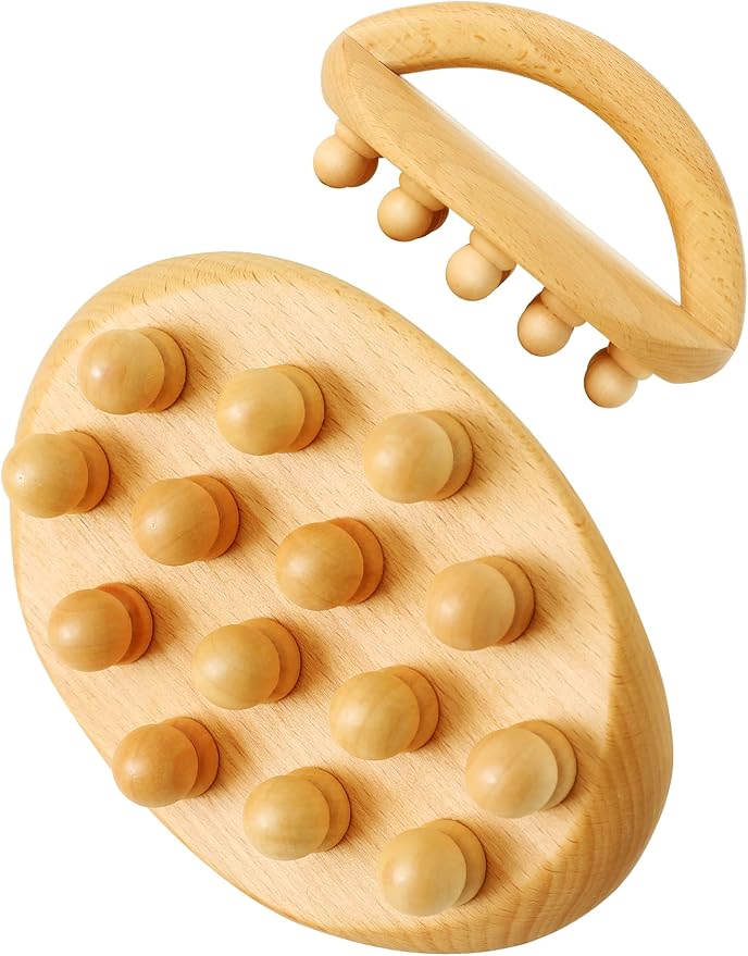Wood Therapy Massage Tools, Cellulite Massage Tool Wooden Massage Body Brush, Itchy Skin Relief, Body Shaping,Professional Maderoterapia Kit Meridian Pressure Brush, Lymphatic Drainage Massager