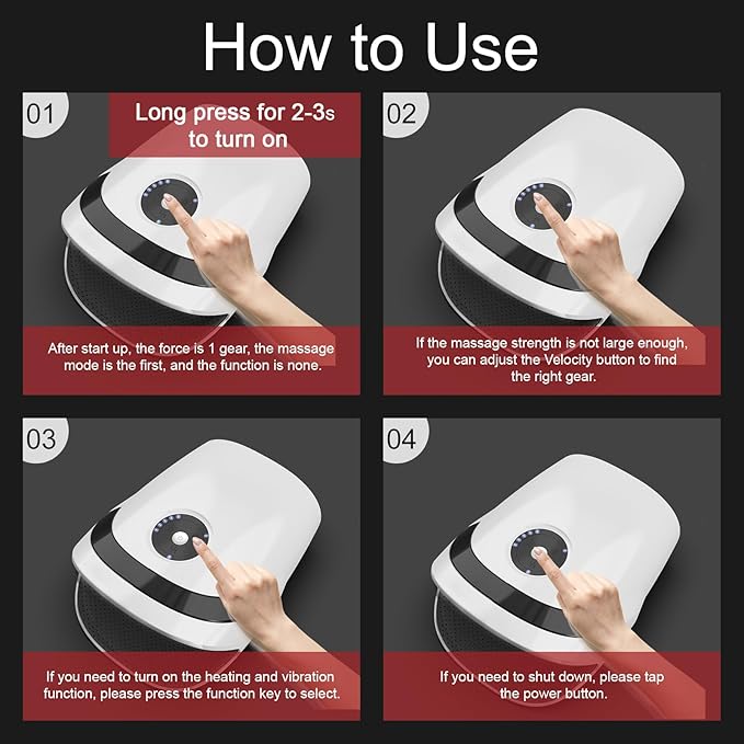 Xllent Hand Massager with Compression & Heating,Mothers Day Gifts for Her Him,Electric Hand Massager for Arthritis and Carpal Tunnel,Gifts for Women Men Her Him(White)