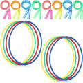 Poen 16 Pcs Detachable Hoop and Jump Rope Set Adjustable Exercise Hoop Skipping Rope Equipment for Fitness Teens Adults Weight Loss Exercise Gymnastics