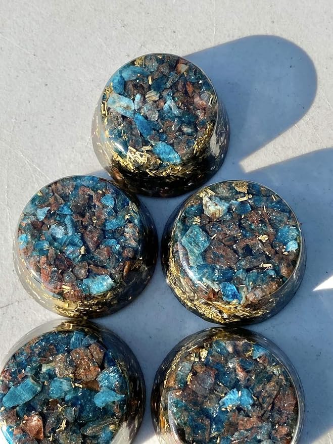 Blue Apatite Orgone Generator Energy Accumulator 7.83Hz/432Hz/528Hz/Advance Harmonics Many Beautiful Ingredients!! (Blue Apatite)
