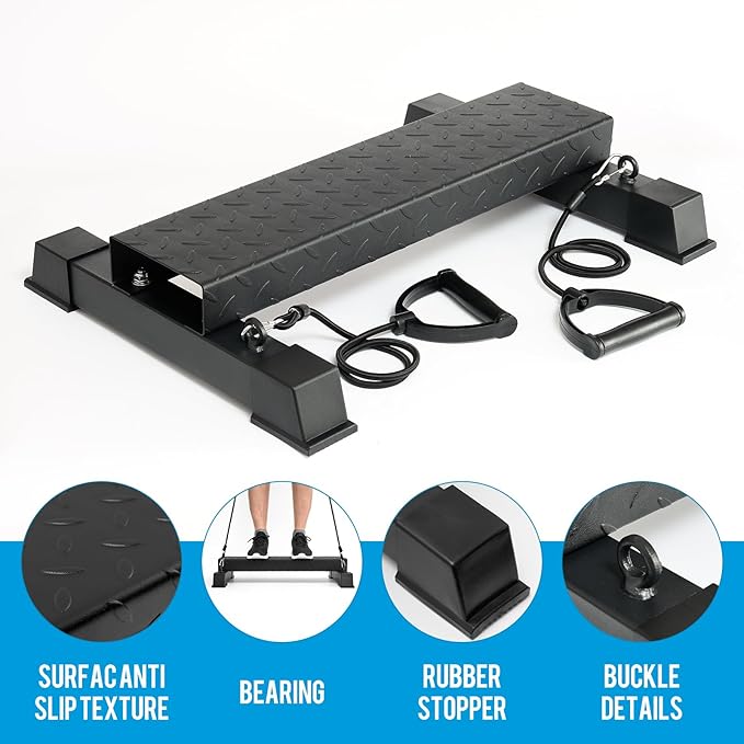 Steel Calf Raise Block – Heavy Duty Calf Stretch Platform for Seated & Standing Calf Raises, Calf Extension, Dumbbell Calf Raise & Leg Strength Training Equipment for Home Gym
