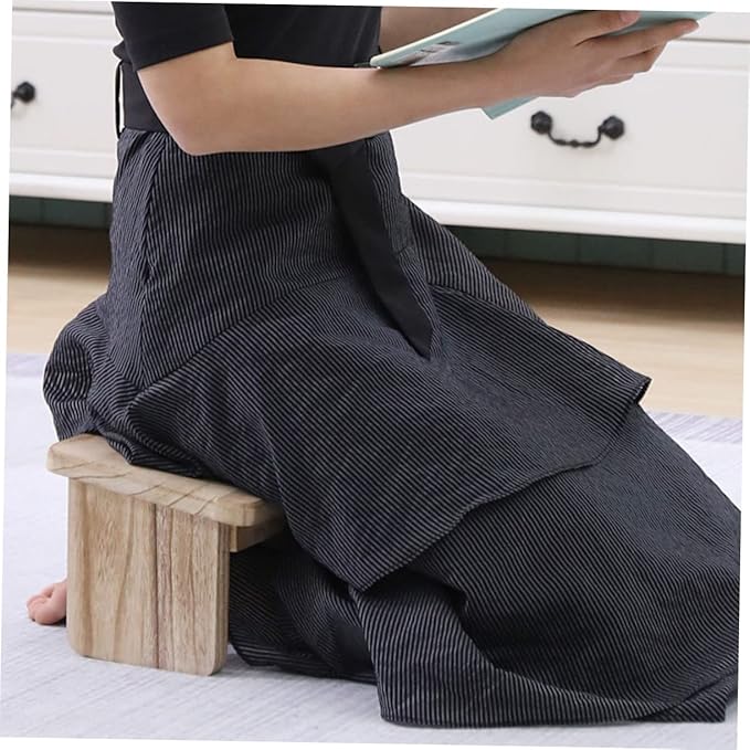 GALPADA Meditation Bench Zen Stool Kneel Sit Stool Wooden Floor Seat for Home Office
