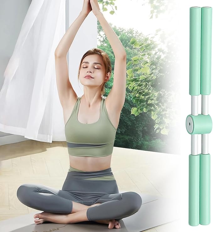 Yoga Stick - Back Alignment Tool, Neck Training Equipment, Spine Straightening Rod, Correction Device, Stretching Fitness Gear | Travel-Friendly Back Stretcher for Sitting, Offices, Home