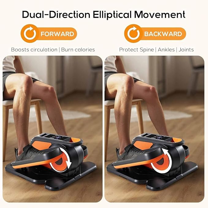 NEWBULIG Under Desk Elliptical Machine, Ellipse Leg Exerciser As Seen On TV with Remote Control, 12 Adjustable Speeds, Forward & Reverse, Mini Ellipse Leg Trainer for Home & Office