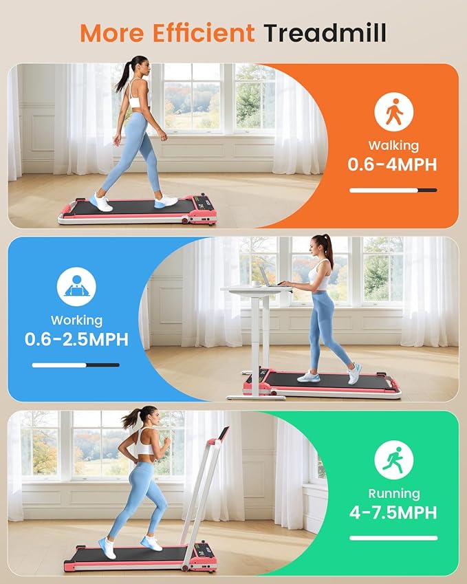 ANCHEER Walking Pad Treadmill with Foot Massage/Vibration Massage, Versatile Walking Pad with Incline and Handle Bar, 3.5HP Foldable Treadmill for Home/Office/Apartment