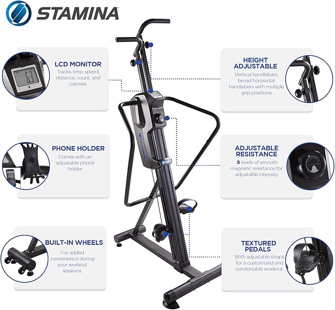Stamina Climber, Compact Exercise Machine for Home Workout