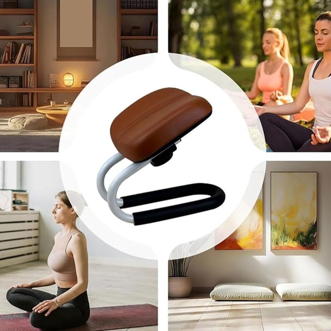 Adjustable Height Meditation Kneeling Stool with Anti Slip Base & High Rebounds Sponge for yogas Prayer Postures