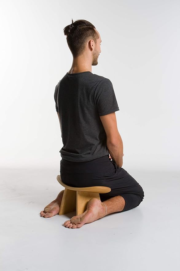 Meditation Bench IKUKO Basic, Preassembled Version, Solid Wood, Locally Handmade Eco Friendly Wooden Kneeling Ergonomic Seiza Seat, Prana Yoga