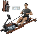 Dripex Water Rowing Machines for Home Use, Wooden Row Machine for Home Gym Exercise