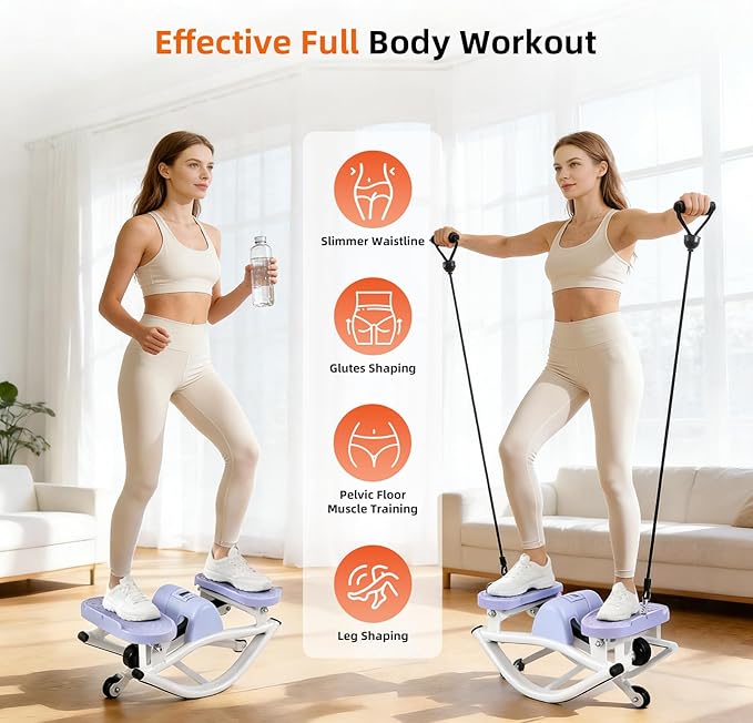 Rock Fitness Stepper, Portable Step Rocker Side to Side at Home, Aerobic Workout Machine Fitness Equipment Suitable for Apartment and Dormitory