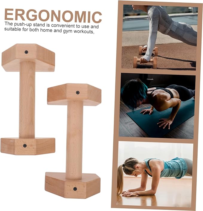 2pcs Wooden Push-up Handles for Strength Training Push-up Stands Ergonomic Equipment for Men
