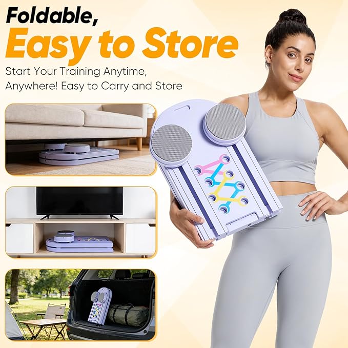 Prorobust Pilates Board, Multifuncional Portable Pilates Reformers Board Kit for Home Workout Fitness Training, Free Combination 100+ Full Body Exercise Modes