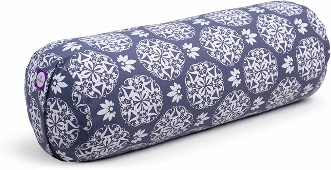 Yogikuti Iyengar Yoga Bolster for Restorative Yoga and Meditation – Lightweight Cotton Support Pillow with Handle for Easy Carry, Versatile for Pose Modification, Balance, Back Relief, and Relaxation